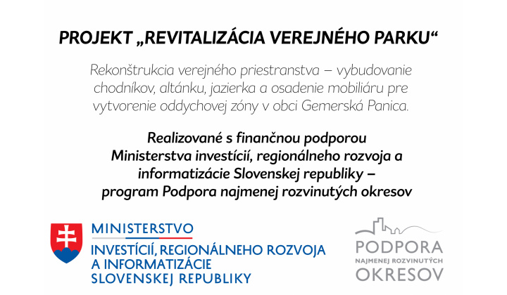 Fotka pre článok PROJEKT „REVITALIZÁCIA VEREJNÉHO PARKU“
